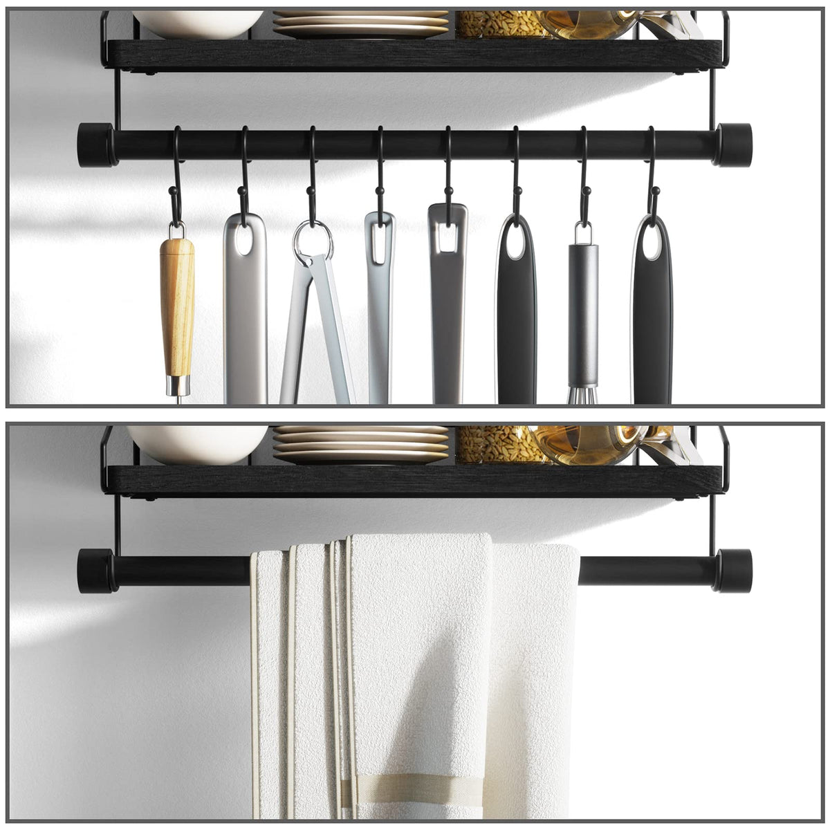 Alsonerbay kitchen storage shelf keeps spices and cookbooks neatly organized