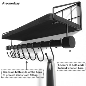 Alsonerbay mug-hanging shelf keeps coffee station tidy and accessible