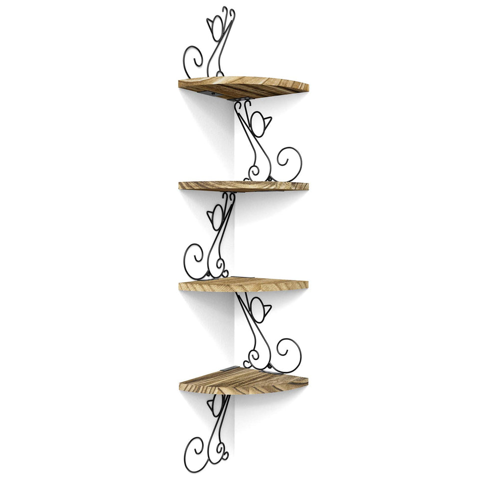 Alsonerbay wall-mount corner shelves in 4-tier design for compact storage and display