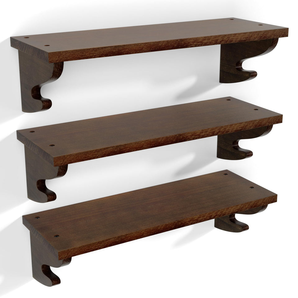 Alsonerbay wood floating shelves showcase a 17 inch rustic display for living room storage.