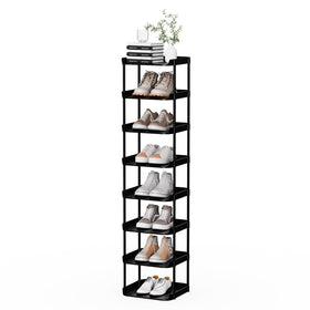 Altdnmaf 8-tier vertical narrow shoe rack assembly for space-saving storage.