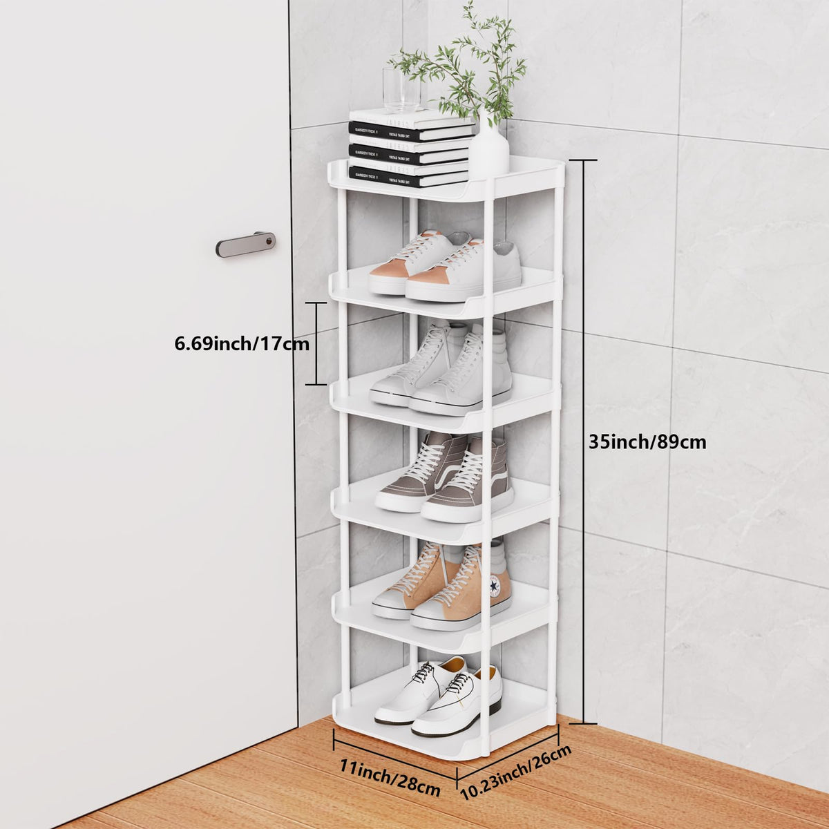 Altdnmaf compact shoe rack front view shows easy access and tidy footwear.