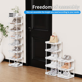 Altdnmaf narrow shoe storage rack stackable configuration demonstrates flexible modular storage