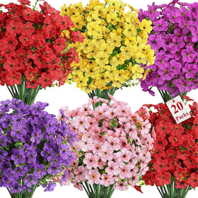 Alupssuc 20-bundles vibrant flowers for indoor-outdoor display.