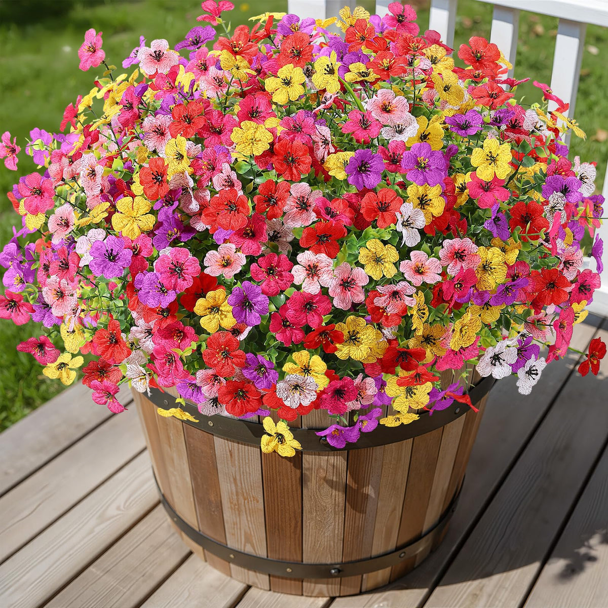 Alupssuc 24-pcs artificial daisy bundles brighten outdoor spaces with long-lasting color