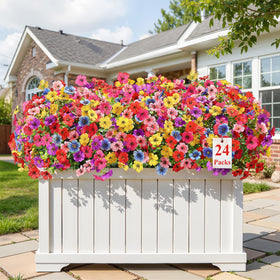 Alupssuc 24-bundle artificial daisies for outdoor porch with UV resistance