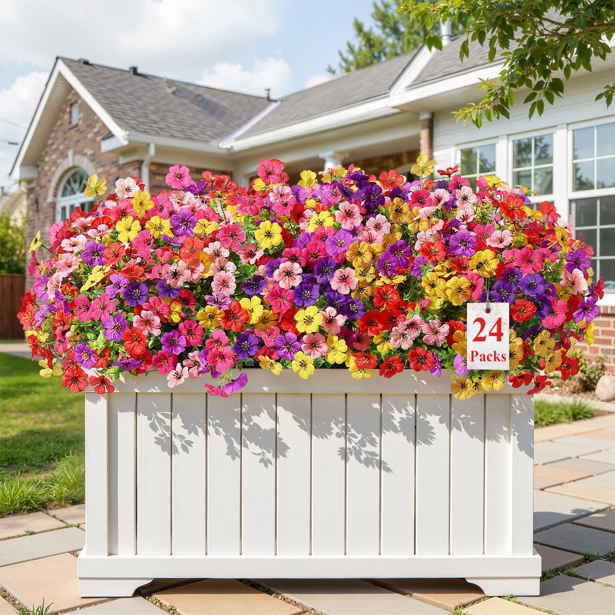 Alupssuc 24 bundles outdoor daisy arrangement adds vibrant year‑round color to porches