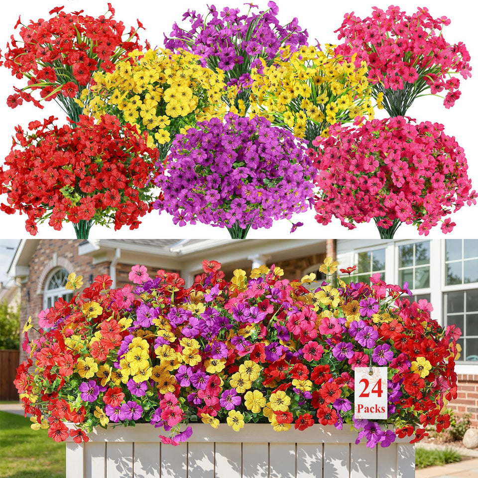 Alupssuc 24 bundles daisies with eucalyptus for outdoor decor.