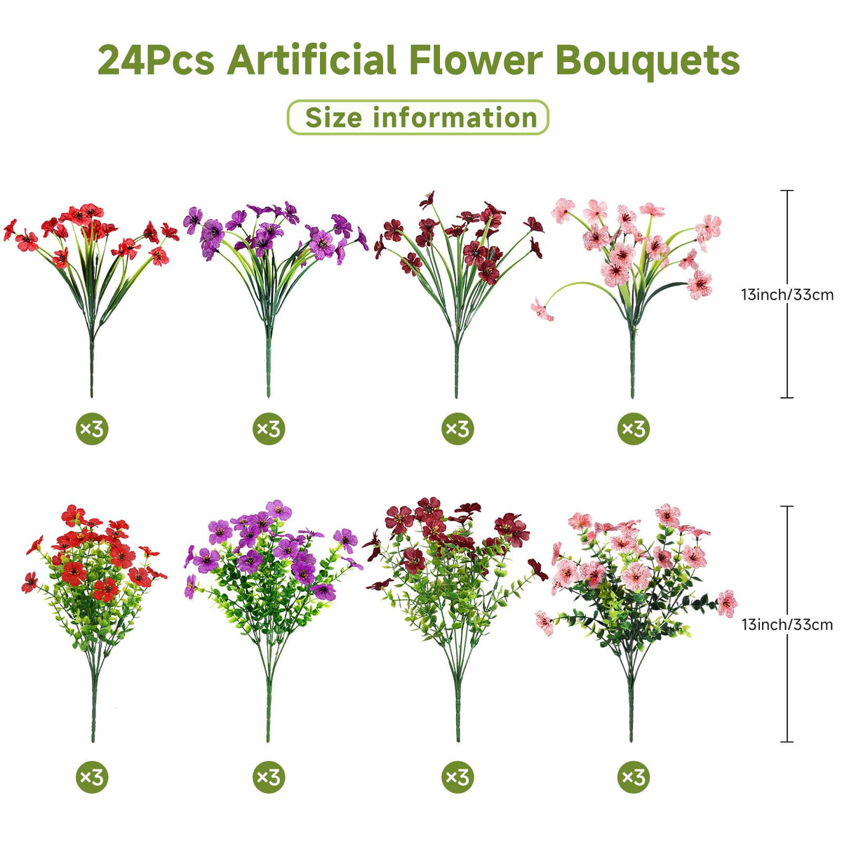 Alupssuc red daisy bundle for outdoor porches, vibrant all-season color.