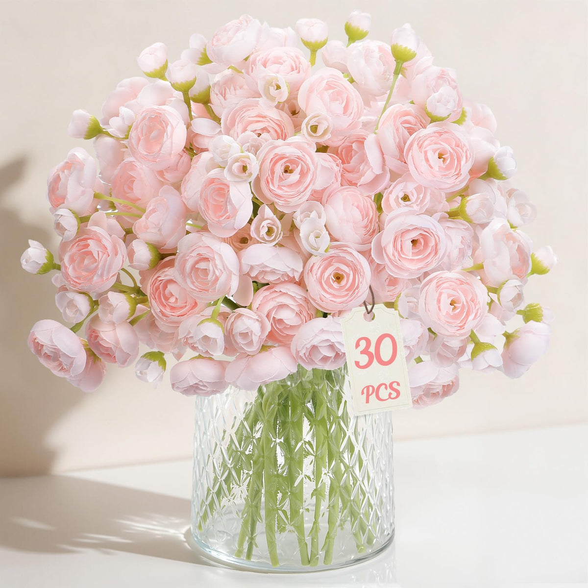 Alupssuc pink ranunculus silk flower for lush DIY bouquets.