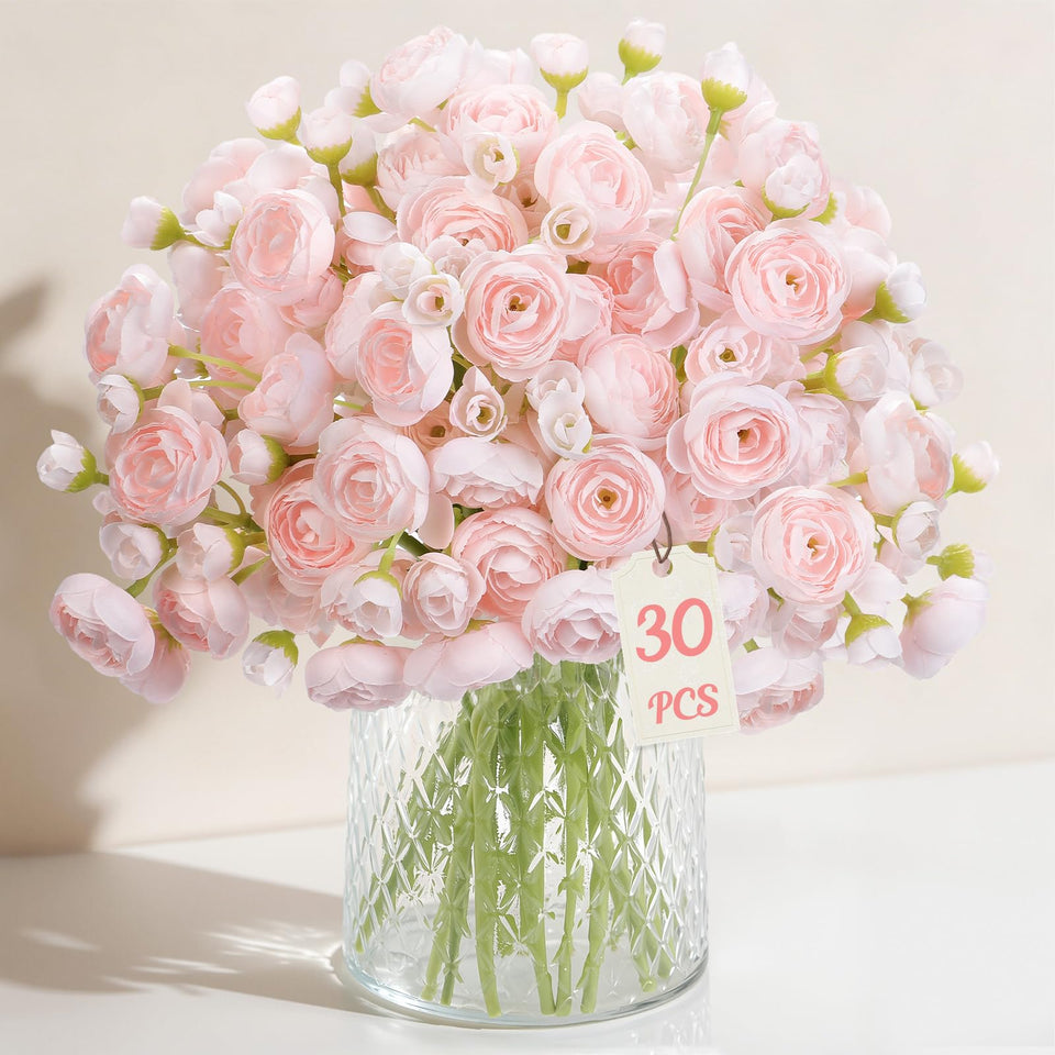 Alupssuc pink ranunculus silk flower for lush DIY bouquets.