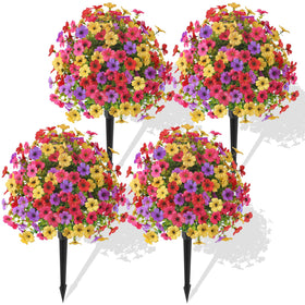 Alupssuc 4Pcs 20in topiary balls provide lifelike color for outdoor curb appeal.