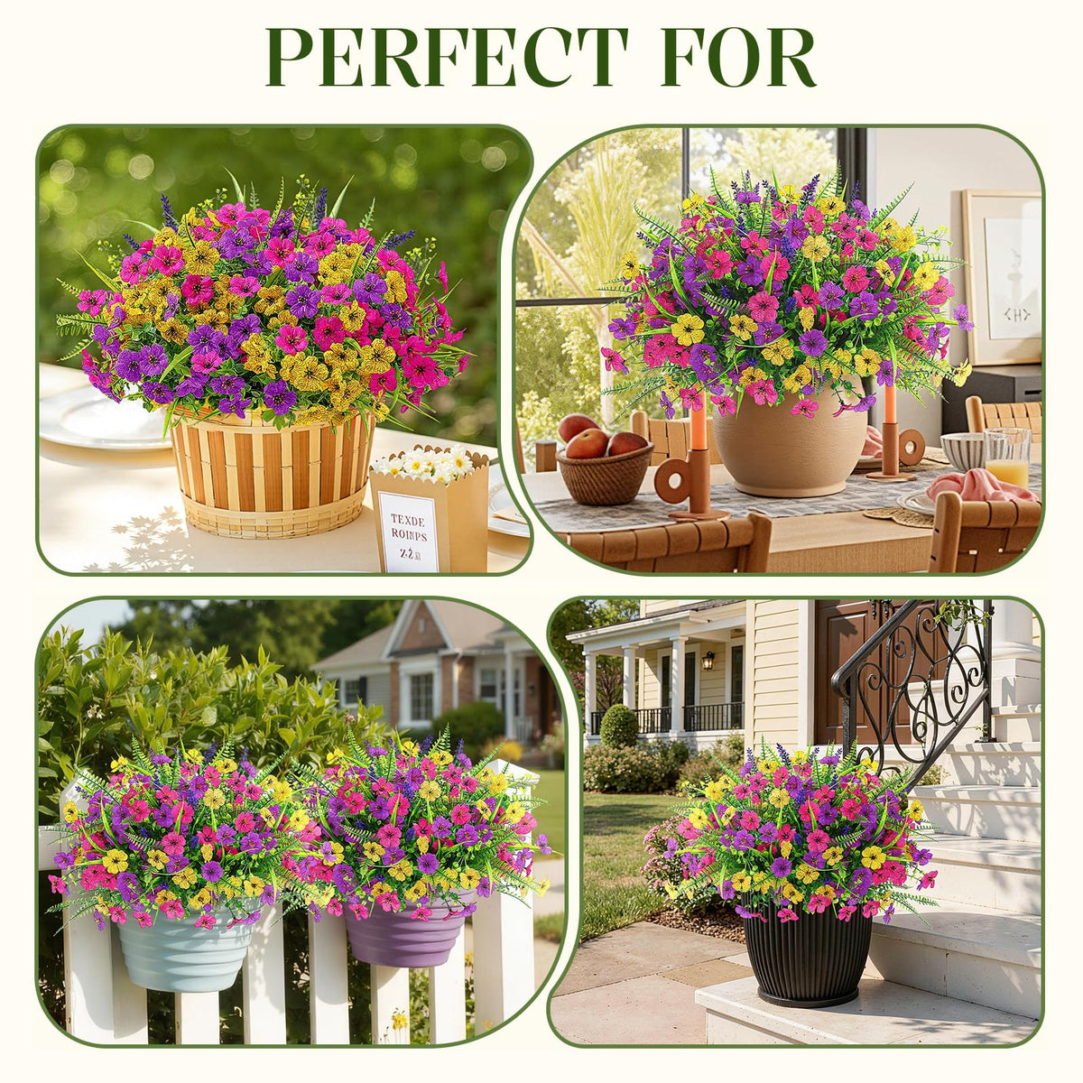 Alupssuc bendable branches outdoor artificial flowers for easy DIY decor