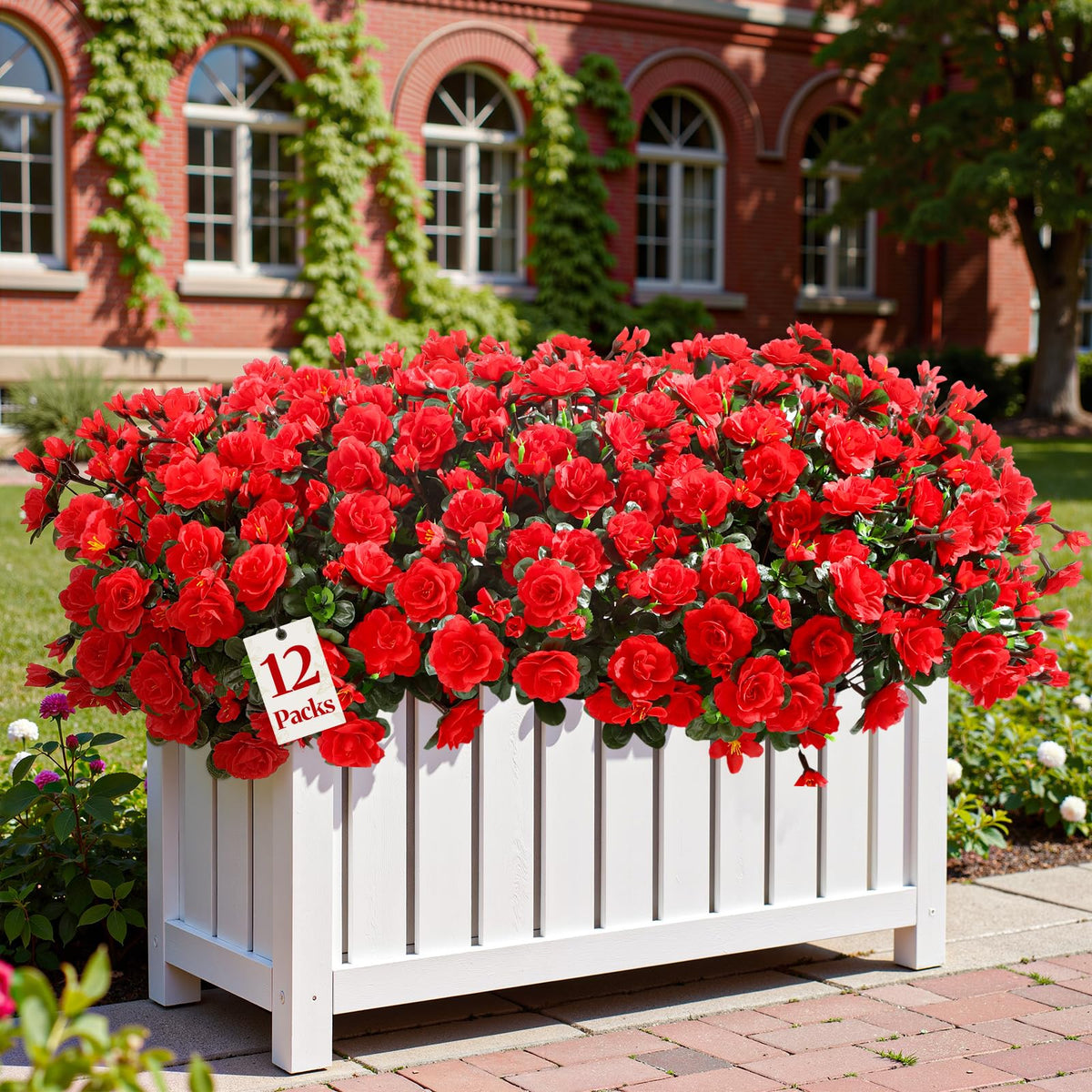 Alupssuc camellia 12-bundle outdoor arrangement adds vibrant, long-lasting color to your patio.