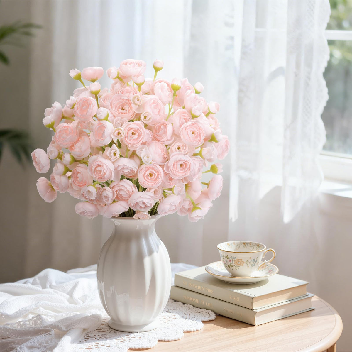 Alupssuc silk ranunculus with bendable stems for easy DIY crafting.