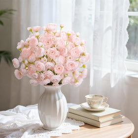 Alupssuc silk ranunculus with bendable stems for easy DIY crafting.