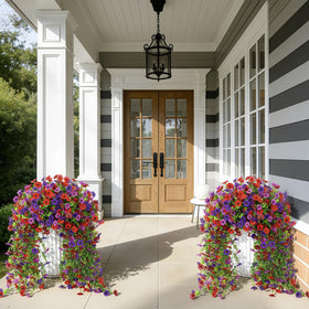 Alupssuc purple-daisy hanging bundle for garden accents and patio charm.