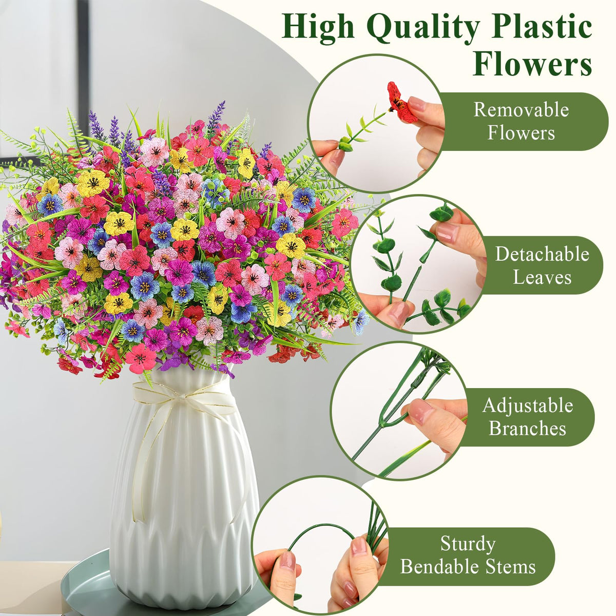 Alupssuc daisy-eucalyptus-rose-red-branch romantic garden accents.