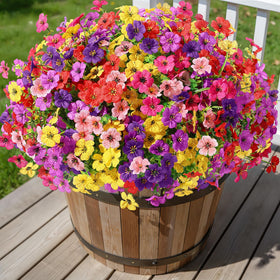 Alupssuc porch decor close‑up of silk daisy blooms and greenery