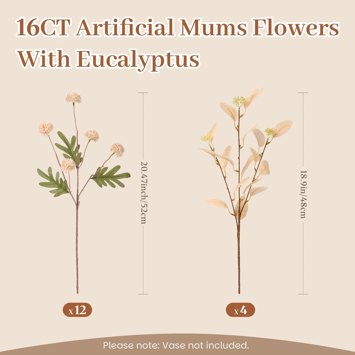 Alupssuc eucalyptus stems with natural branches for greenery accents.