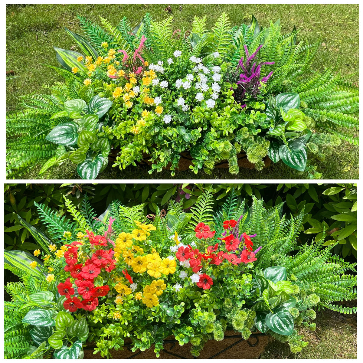 Alupssuc fade-resistant greenery keeps color bright under sun and rain.