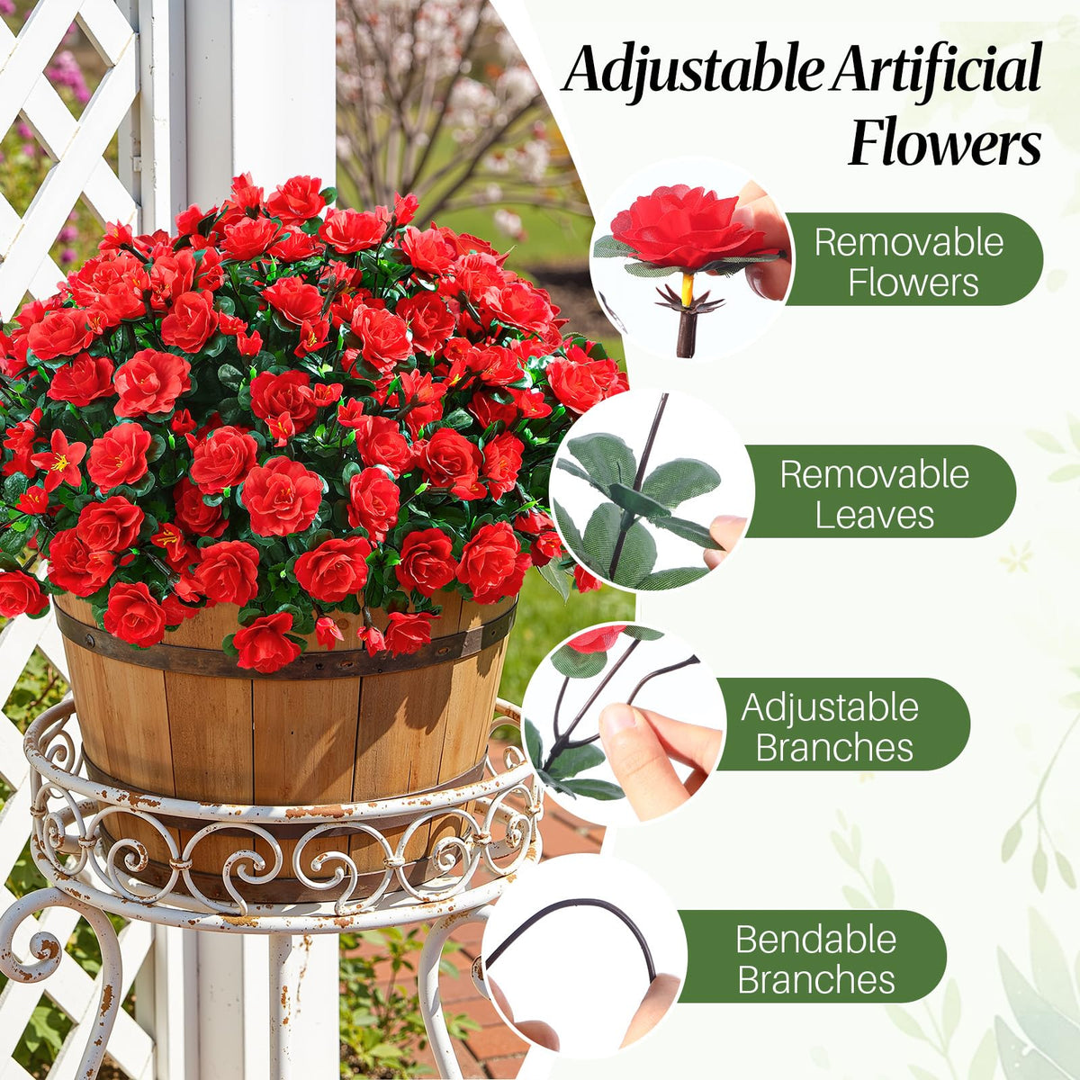 Alupssuc flexible stems bend for custom porch or planter configurations.