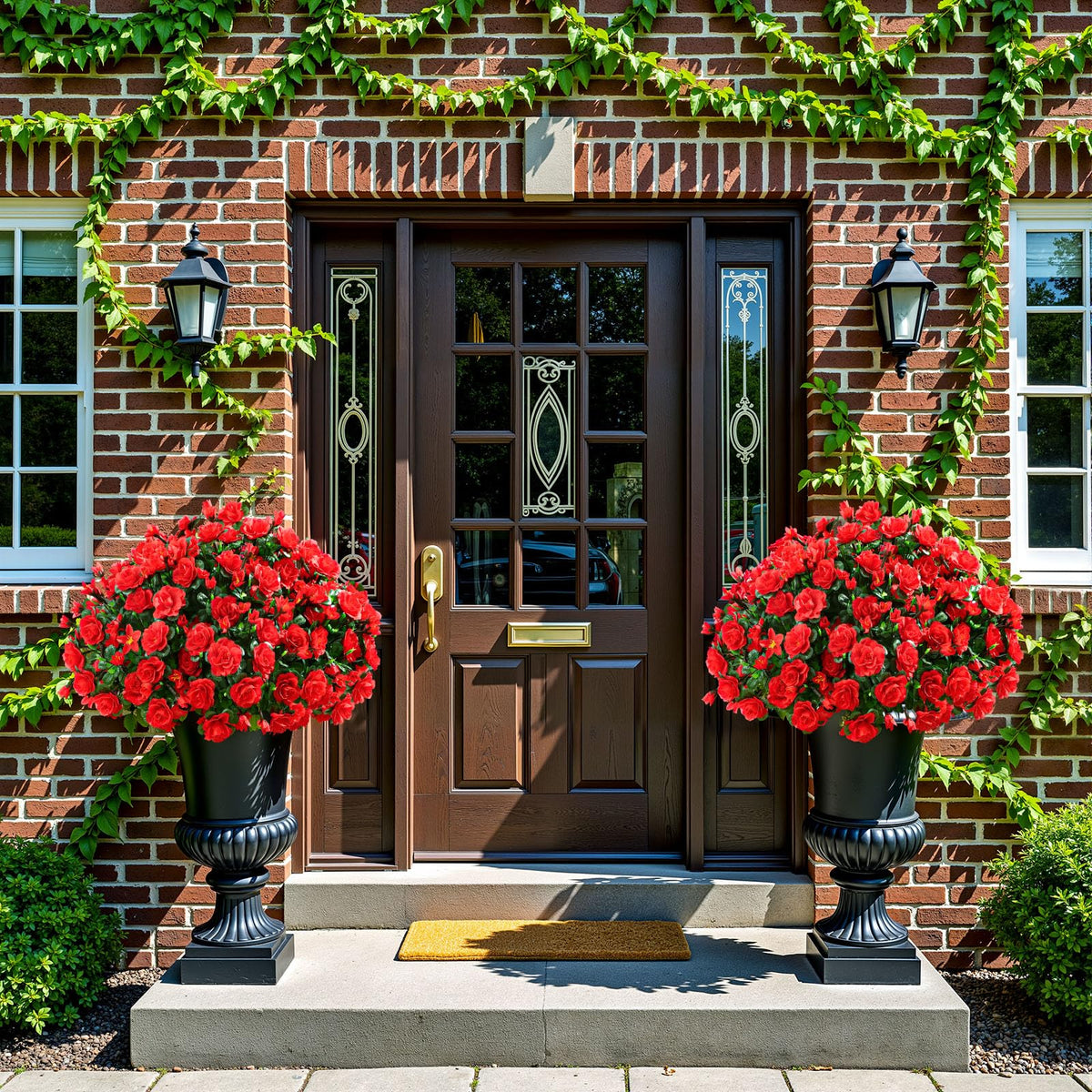 Alupssuc decorative faux flowers simplify maintenance while boosting curb appeal.
