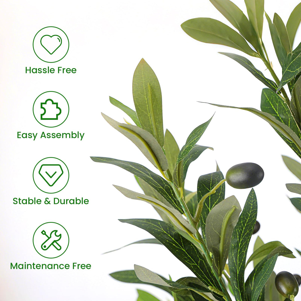 Alupssuc artificial olive tree fruit detail adds natural charm