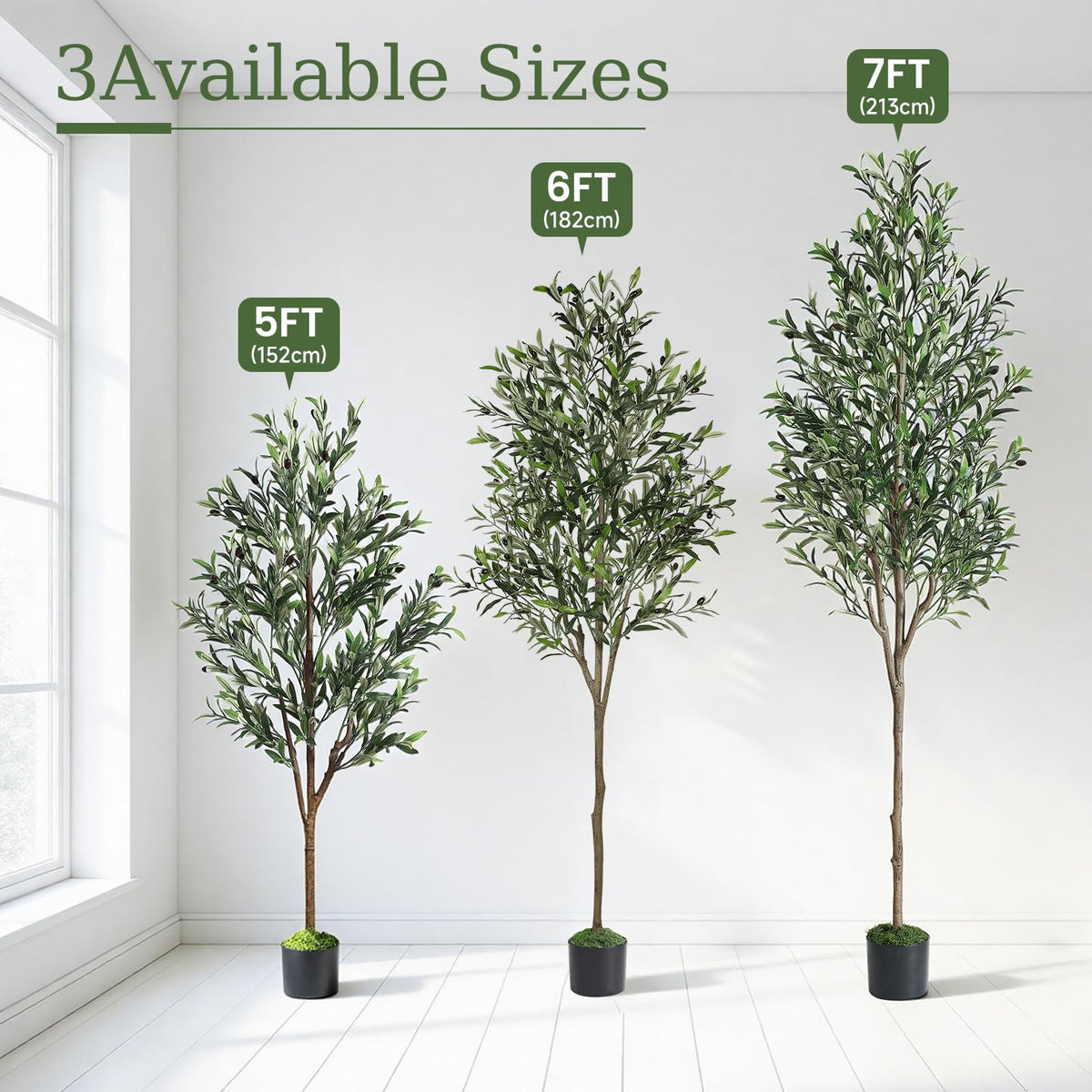 Alupssuc olive tree white planter highlights clean, contemporary styling.