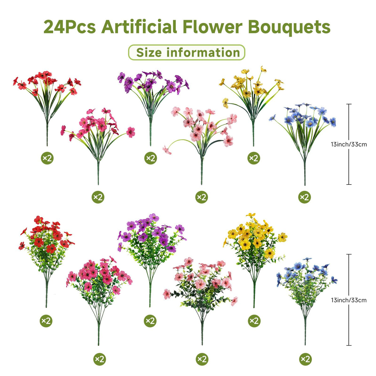 Alupssuc outdoor artificial flowers on window box for vibrant curb appeal