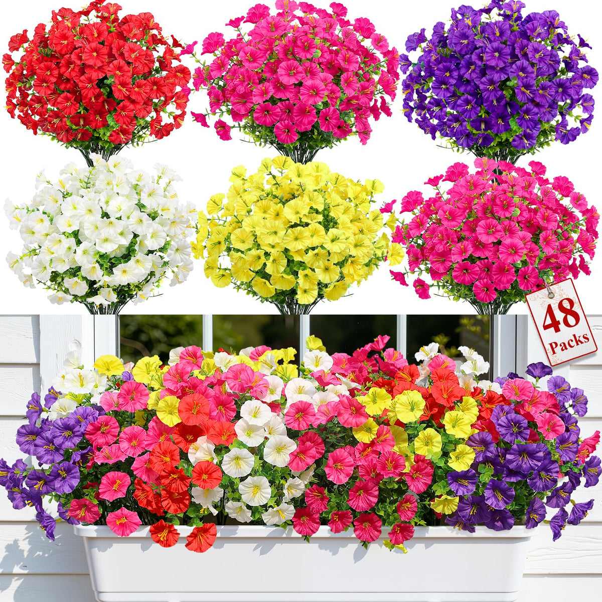 Alupssuc morning glory 48-bundle for vibrant outdoor display year-round.