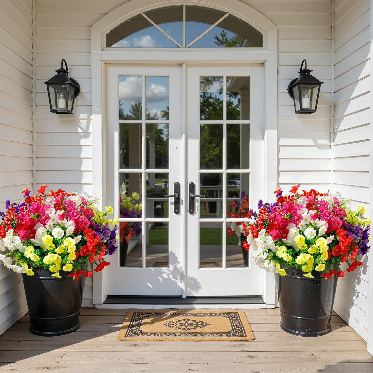 Alupssuc outdoor-ready silk flowers endure sun and rain without fading.