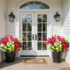 Alupssuc outdoor-ready silk flowers endure sun and rain without fading.