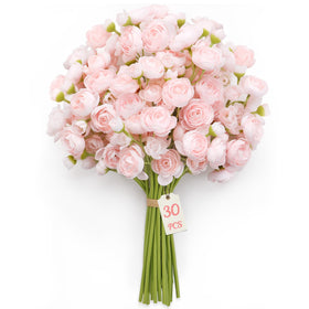 Alupssuc pink silk ranunculus with realistic petals for wedding decor.