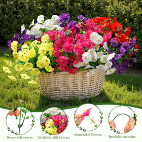 Alupssuc porch planter arrangement adds instant color with low maintenance.