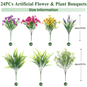Alupssuc purple daisy branch outdoor artificial flower for balcony accents