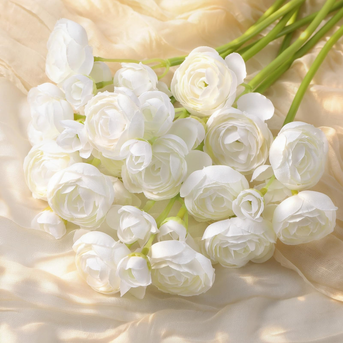 Alupssuc ranunculus ivory white DIY bouquet option stays vibrant longer