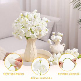 Alupssuc ranunculus ivory white dual-forms enhance versatility for bouquets and centerpieces