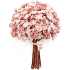 Alupssuc ranunculus stem detail highlights flexible iron-wire core for easy arrangements.