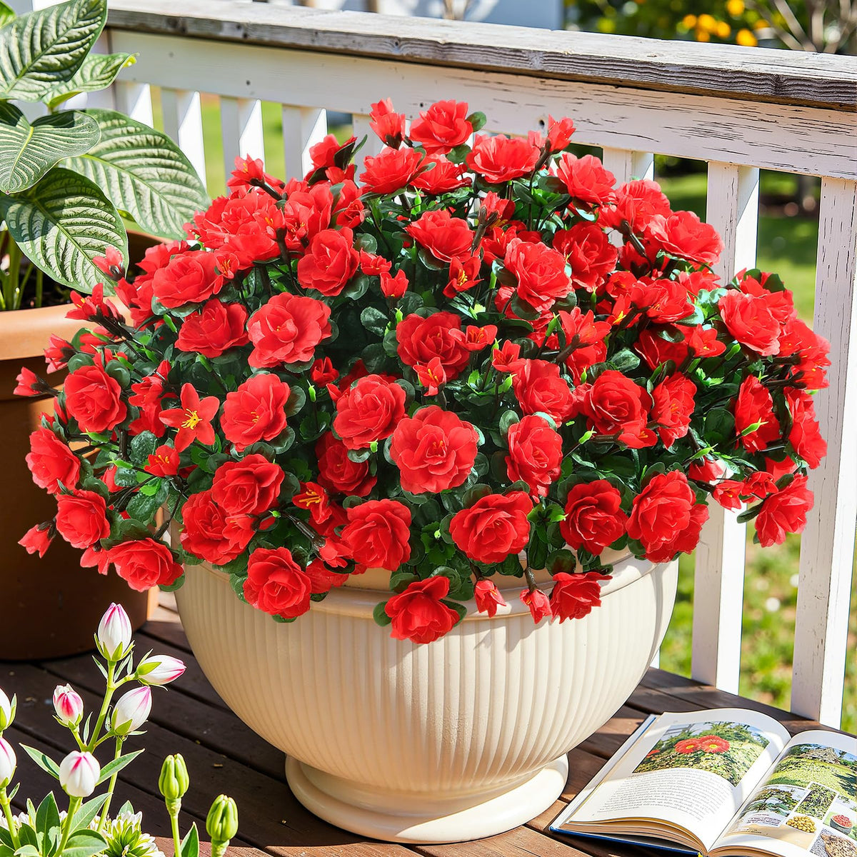 Alupssuc silk-texture camellia with lifelike leaves for year-round home decor.