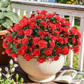 Alupssuc silk-texture camellia with lifelike leaves for year-round home decor.