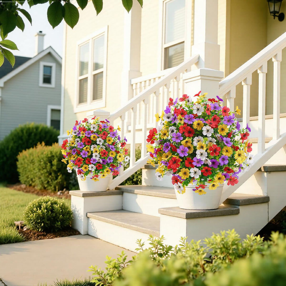 Alupssuc 20-inch topiary ball porch decor brightens entryway.
