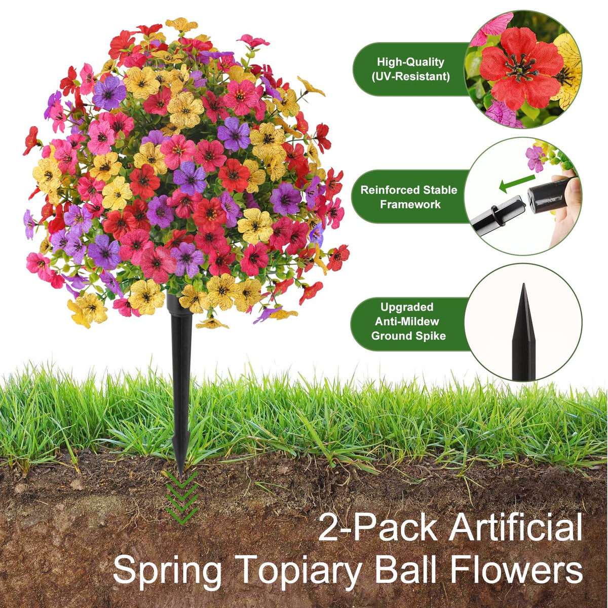 Alupssuc topiary ground spikes provide stable garden decoration