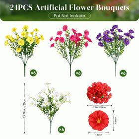 Alupssuc UV-resistant faux flowers endure sun and rain.