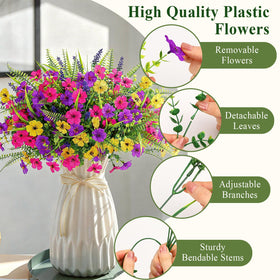 Alupssuc yellow daisy branch artificial flowers for garden walkway