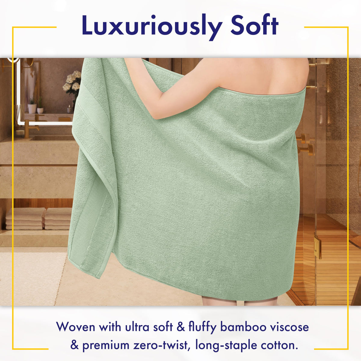 Alusa Home towel close-up of bamboo fibers highlights softness and absorbent weave.