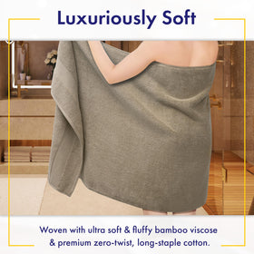 Close-up of bamboo viscose fibers showing plush towel texture