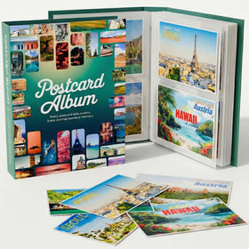 Alvorn Postcard Album cover close-up shows a durable binding for lasting use.