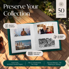 Alvorn Postcard Album pages open demonstrates organized storage for a growing collection.