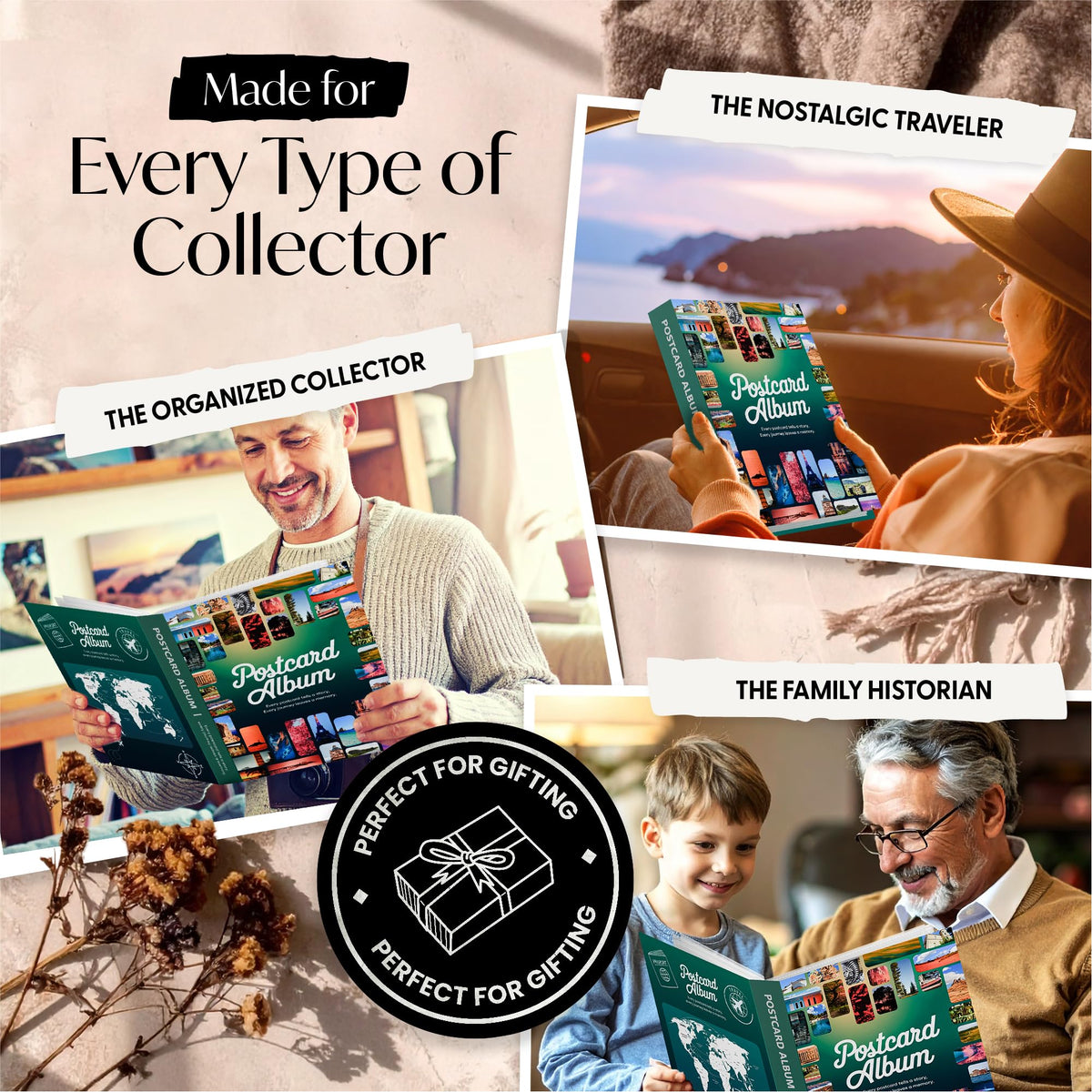 Alvorn Postcard Album travel-ready organization ideal for memories on the go.